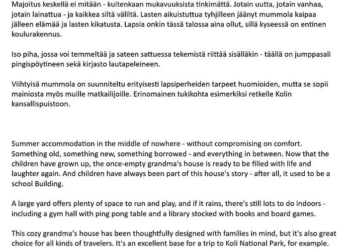 בית כפרי Mummola *